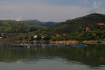 Fish farm on a lake